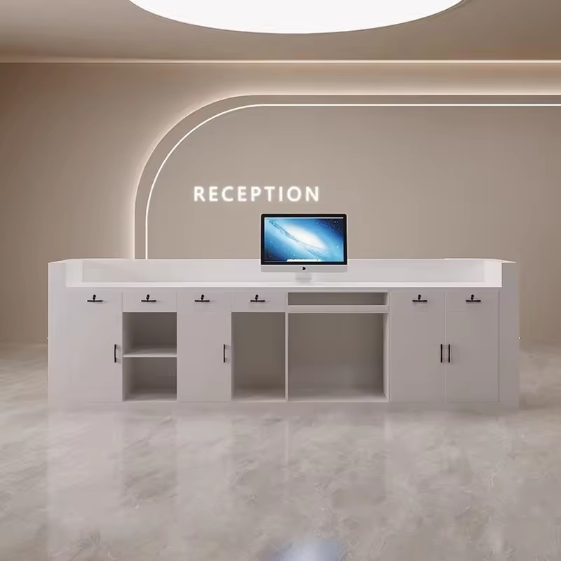 QT-62 modern office table office furniture office desks beauty salon front desk reception counter luxury reception desk